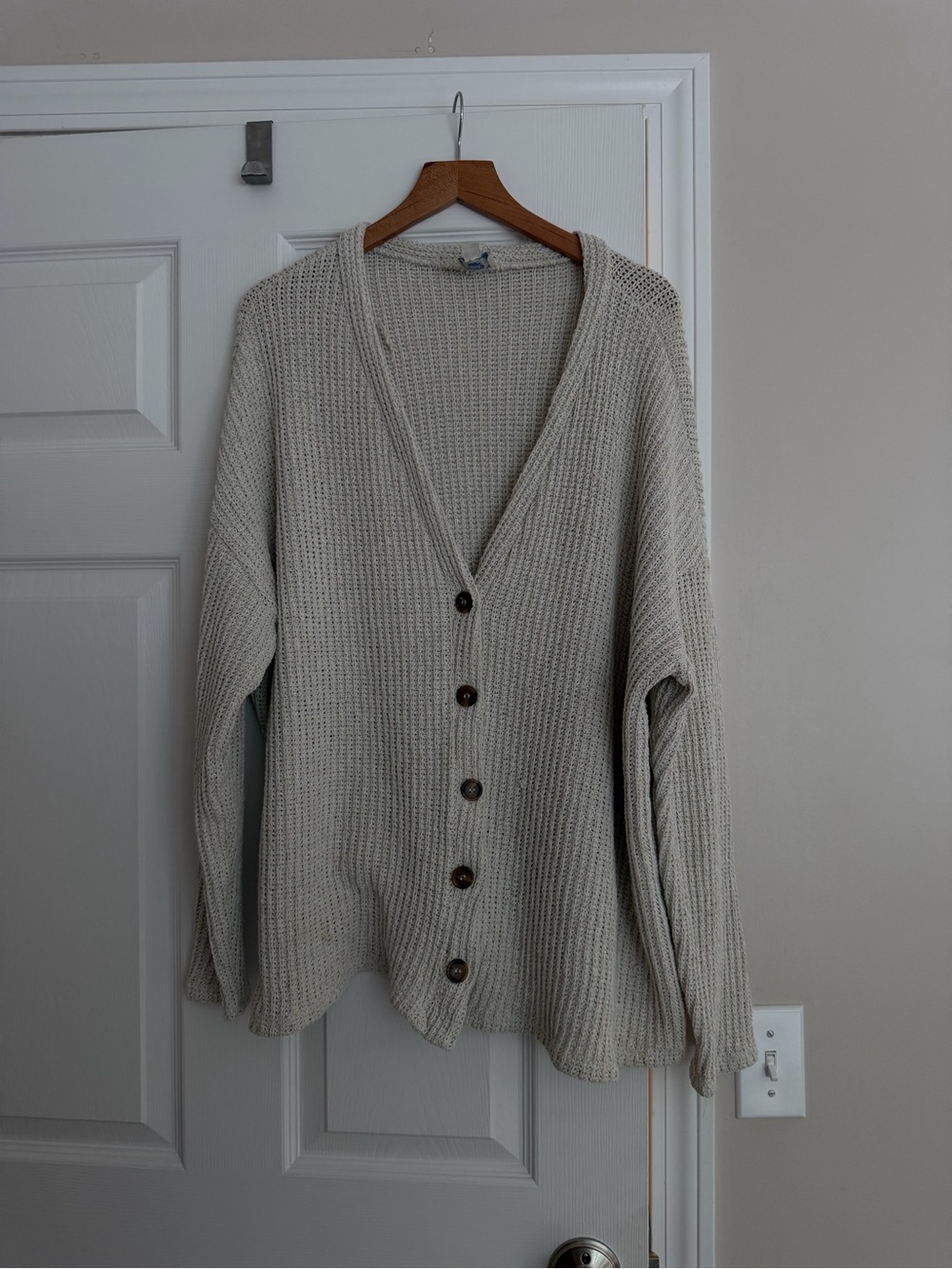 Button-Front Cardigan Sweater